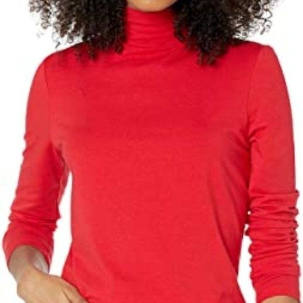 Style & Co Northern Womens Canyon Red Turtleneck Lights Casual Blouse Top Sz 2 X